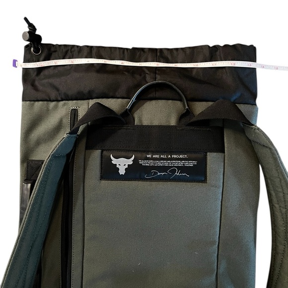 Under Armour X Dwayne Johnson Black and Olive Backpack - Picture 4 of 16